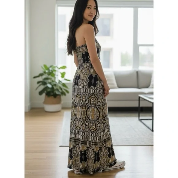 RUBY ROX STRAPLESS BOHO DRESS SIZE LARGE - Picture 6 of 14